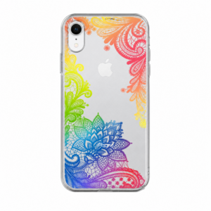 Funki Fox Singles (3) Funki Fox iPhone XR case with rainbow floral lace henna design