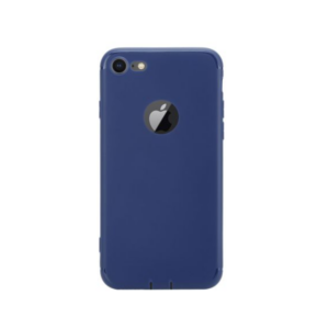 Funki Fish Silicone Phone case in blue for iPhone 7 showing camera and logo cut-out
